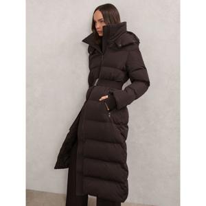 REISS Colette Belted Longline Hooded Puffer Coat